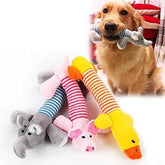 KUTKUT Cute Pet Dog Cat Plush Squeak Sound Dog Toys Funny Fleece Durability Chew Molar Toy Fit for All Pets (Pig+Elephant+Duck) - kutkutstyle